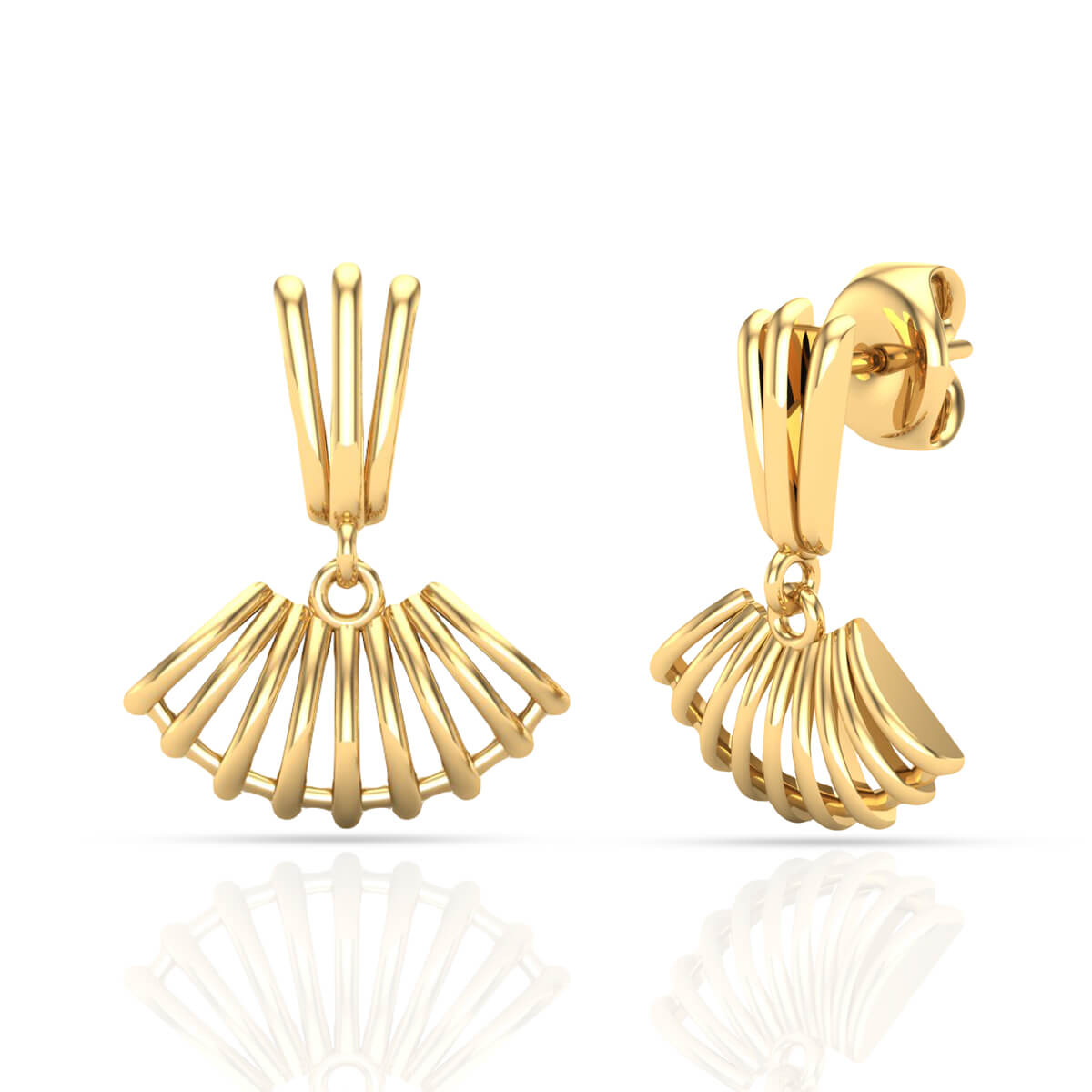 Sterling Silver 92.5 Gold Plated Blossom Stud Earrings – Art Karat Global
