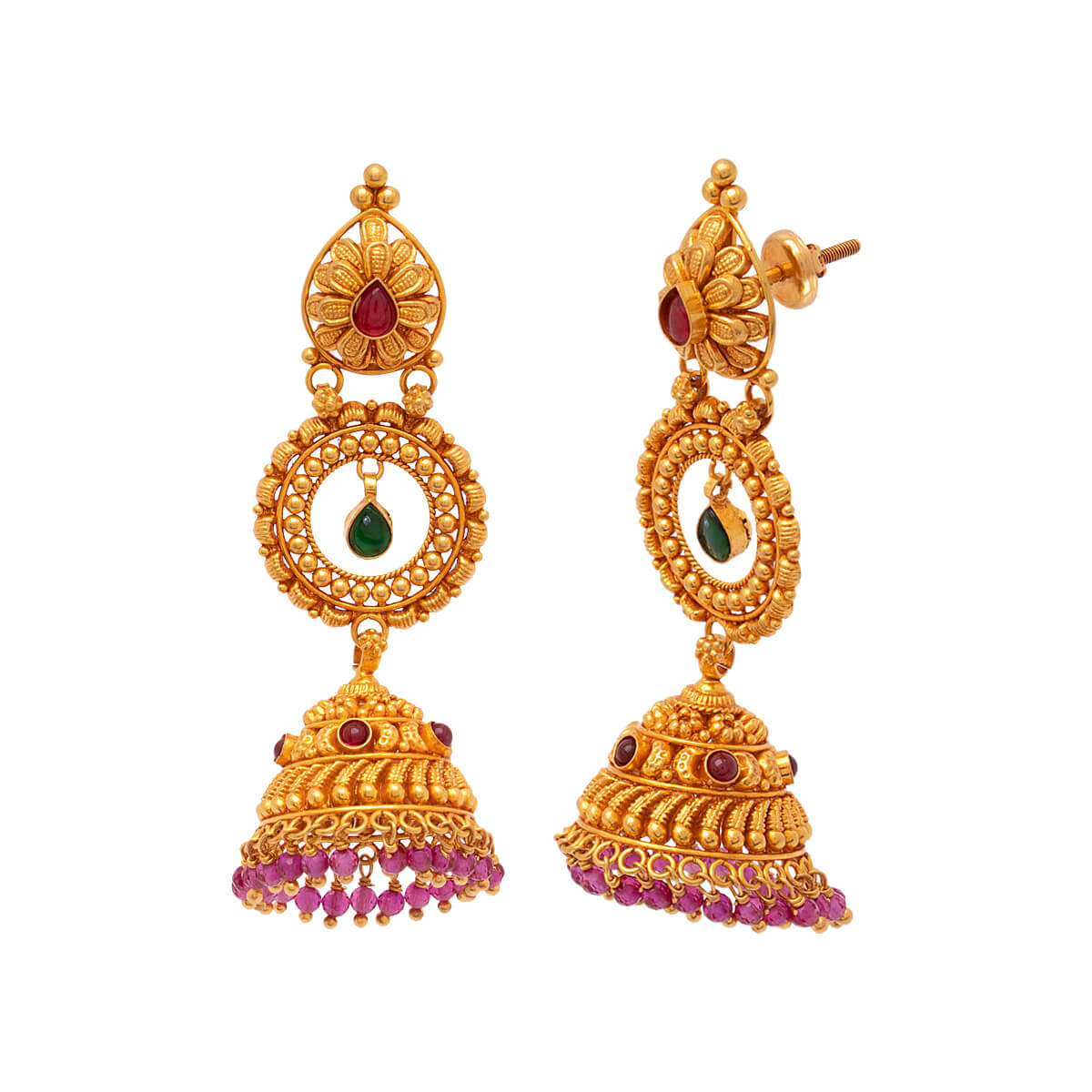 Buy Bindhani's Gold-Plated Chandbali Jhumka Earrings With Mirror-sgquangbinhtourist.com.vn