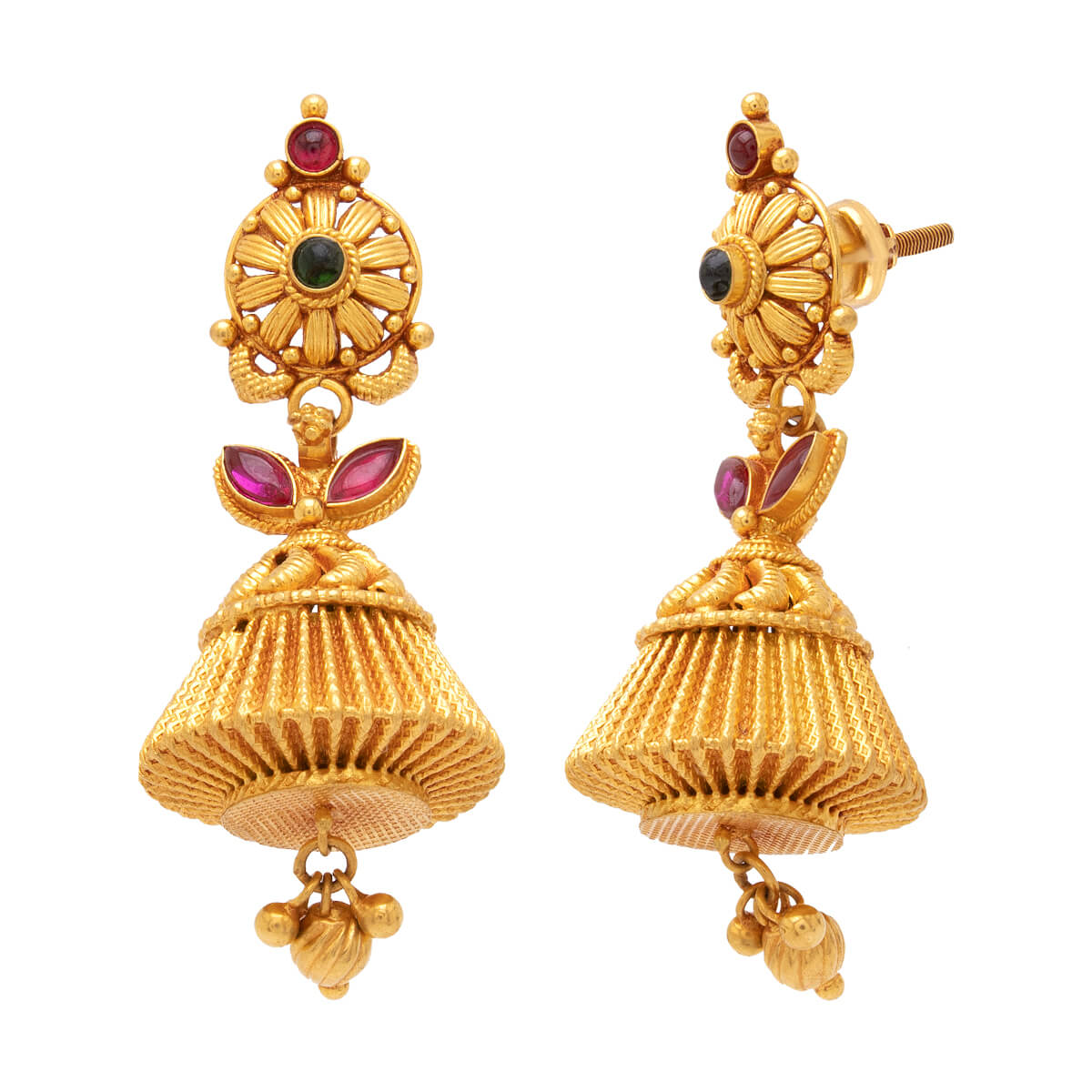 Gold Pearl Jhumka Earrings - Urban Bling - 2902659