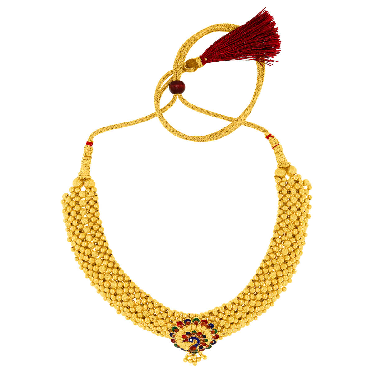 Gold Plated Traditional Maharashtrian Thushi Necklace Jewellery for Girls /  Women – alltrend.in